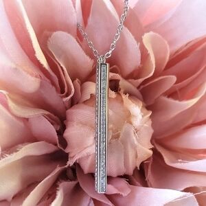 Adornia Swarovski Bar Necklace